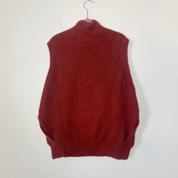 NEW Banana Republic Burnt Orange Alpaca Blend Envelope Hem Sweater Vest Large - Picture 5 of 5